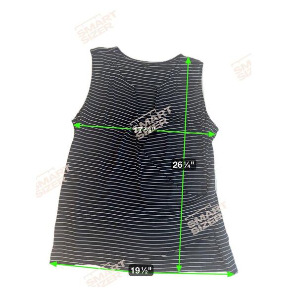 Ann Taylor Faux Wrap Sleeveless Striped Top Blue & White Size L - Picture 9 of 9